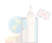 icon of Big Ben, books and a globe