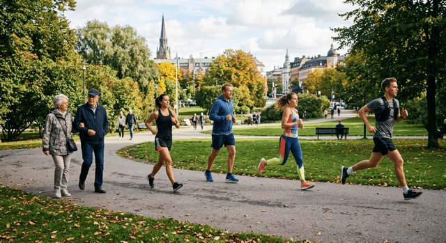personer motionerar i en park