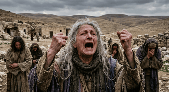 kvinna gråter högljutt